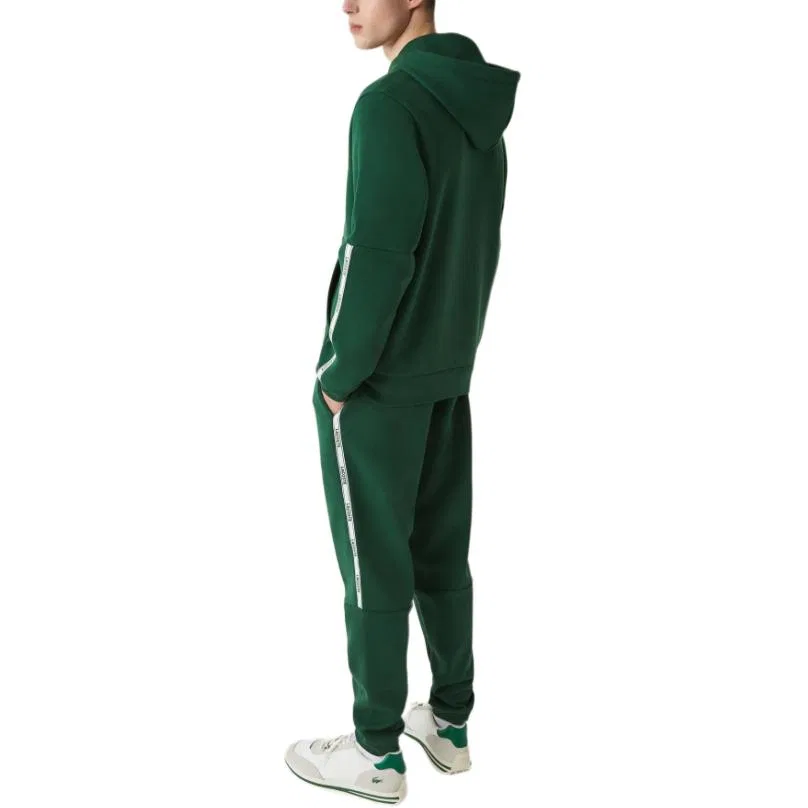 Худи на молнии Lacoste Silver флисовое зеленое — фото 4