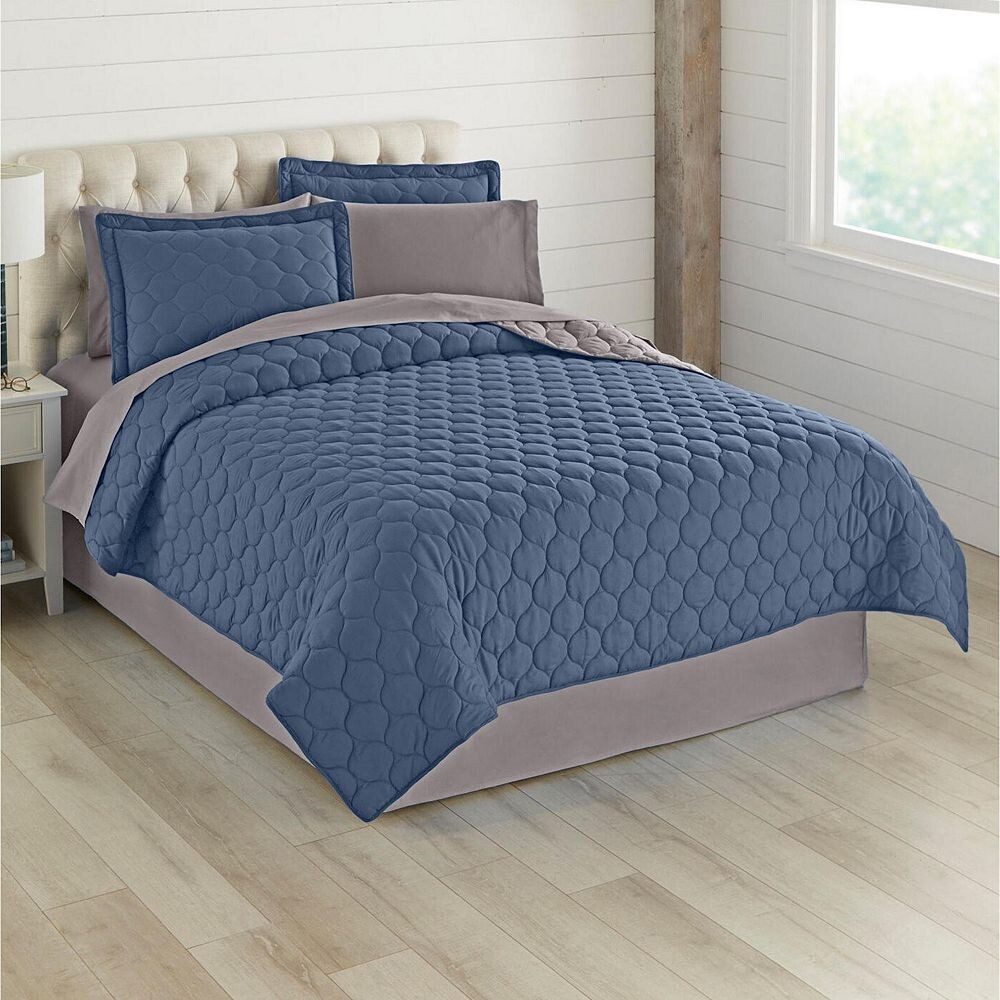 

Двустороннее одеяло Brylanehome Bh Studio BH Studio, цвет Blue Smoke Dark Gray