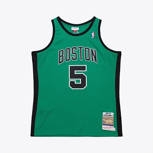 

Мужская футболка Boston Celtics 2007-08 Hardwood Classics Authentic в цвете kelly green Mitchell & Ness
