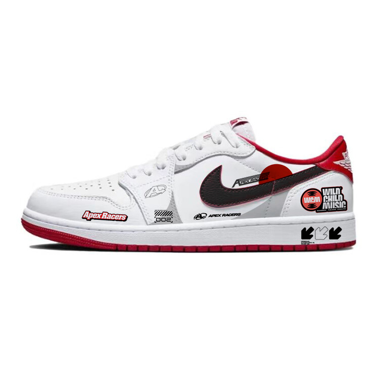 

Кроссовки Air Jordan 1 Vintage Basketball Shoes Unisex Low-top White/red, красный