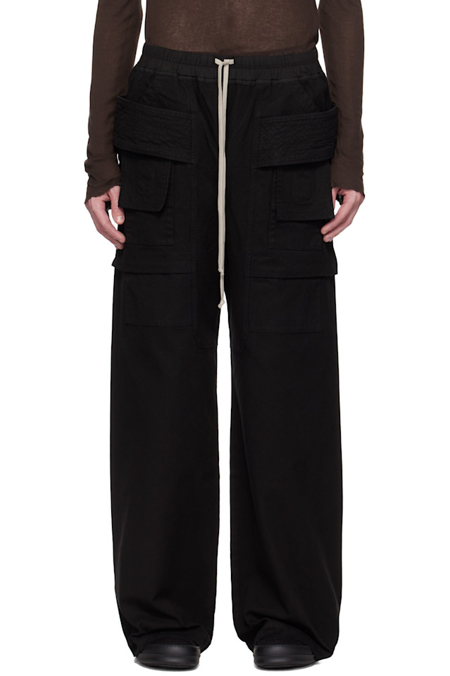 

Голливудские широкие карго-штаны с кулиской Rick Owens Drkshdw, черный