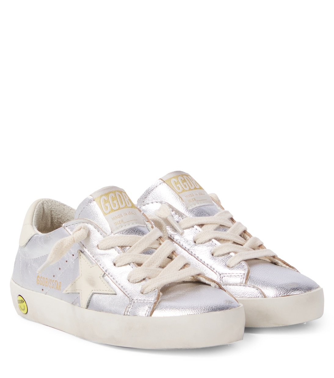 

Суперстар кожаные кроссовки с металлическим эффектом Golden Goose Kids, Silver/ Cream