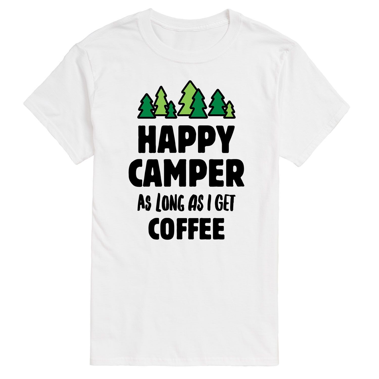 

Футболка Big & Tall Happy Camper Coffee с графическим рисунком License, белый