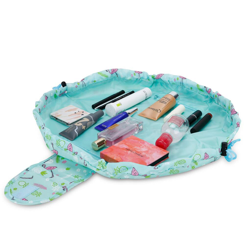 Intirilife, Косметичка Round One Step на шнурке, Rosa Flamingo Green, цвет розовый — фото 2