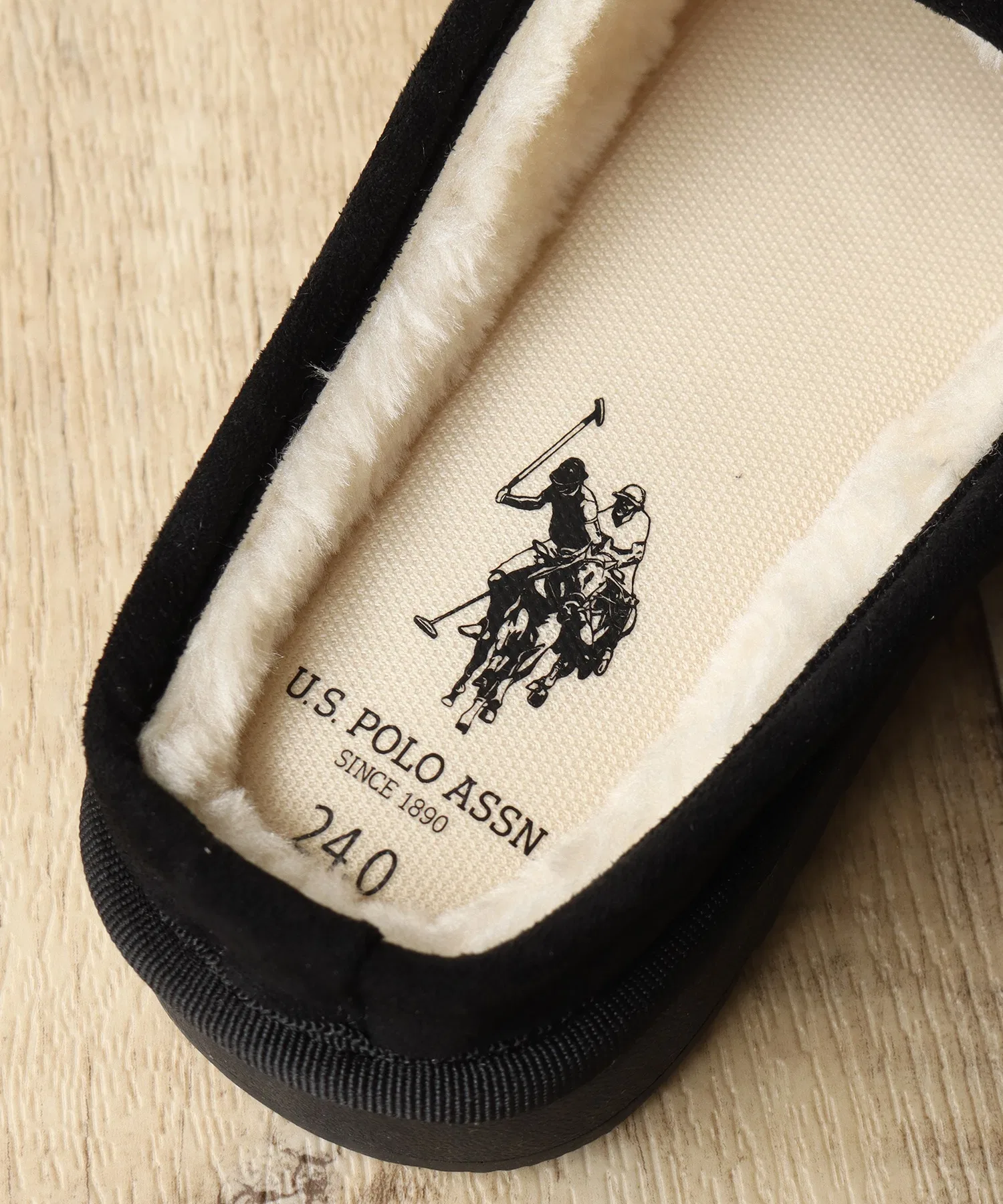 Мужские сланцы U.S. POLO ASSN. с боа-подкладкой бежевые — фото 4