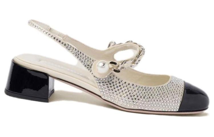 MIU MIU Женские туфли на платформе с массивным каблуком 3,5 см Ivory — фото 4