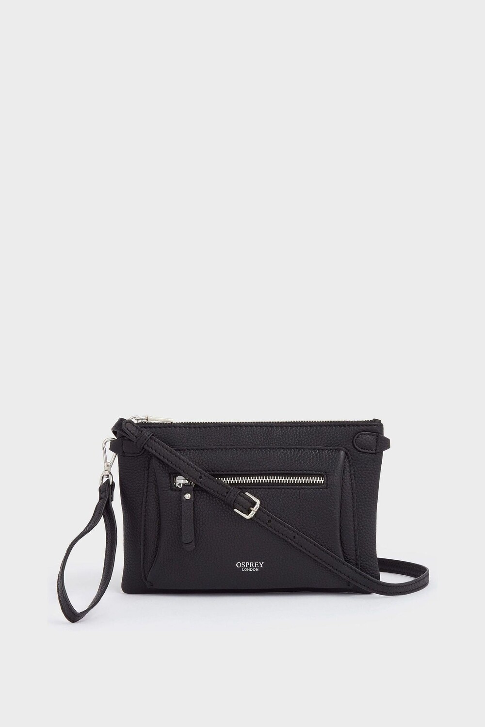 

Кошелек из рубиновой кожи на длинном ремешке Osprey London, черный