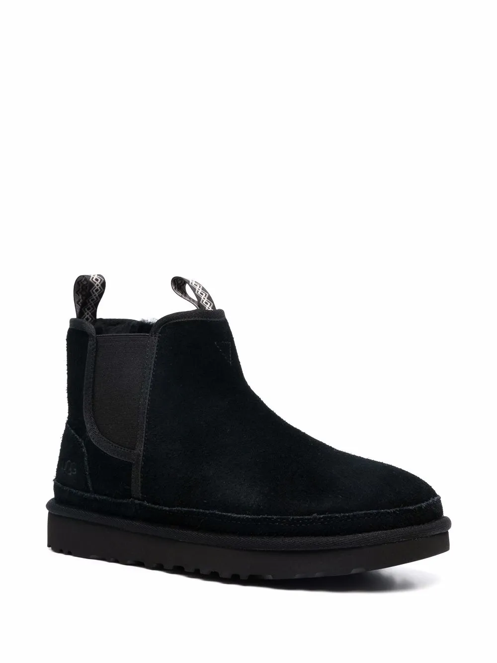 Мужские ботинки челси UGG с овчиной и тисненым логотипом, черный — фото 2