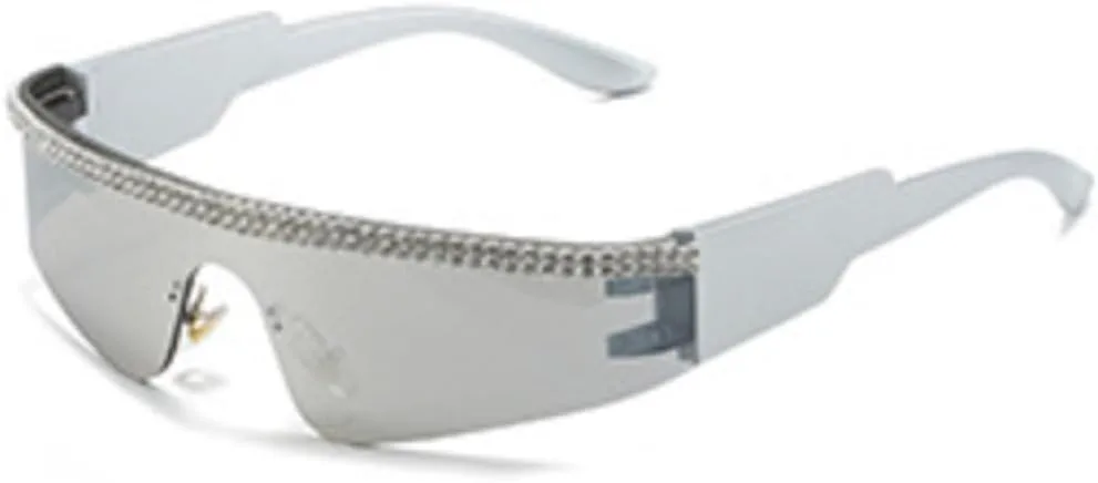 

Женские солнцезащитные очки с бриллиантовой инкрустацией, роскошные мужские солнцезащитные очки в винтажном стиле с защитой от УФ-излучения UV400 TYUVIVO, Silver