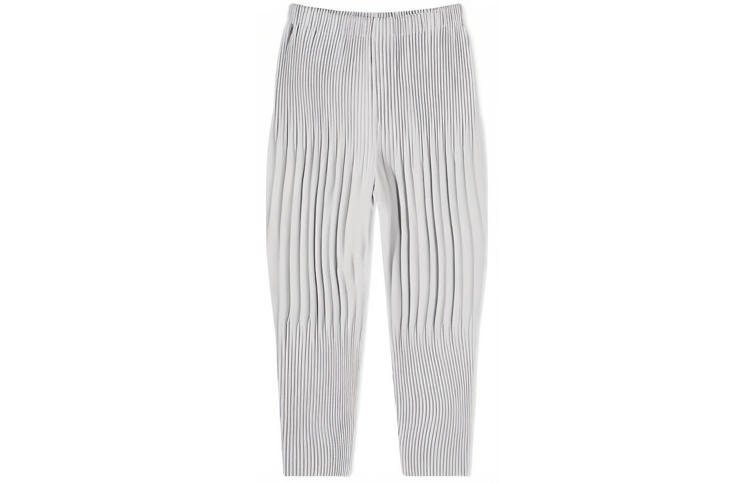 

SS22 Повседневные брюки мужские светло-серые Homme Plissé Issey Miyake, светло-серый