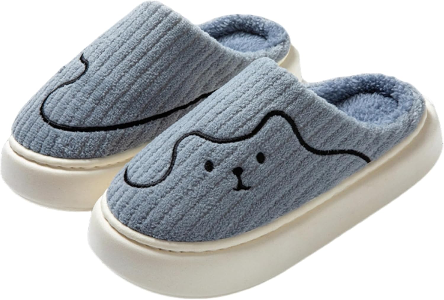

Тапочки с котами Мультяшные тапочки Хлопковые тапочки для мужчин и женщин дома Плюшевые хлопковые тапочки Милые тапочки Lryaoan, синий