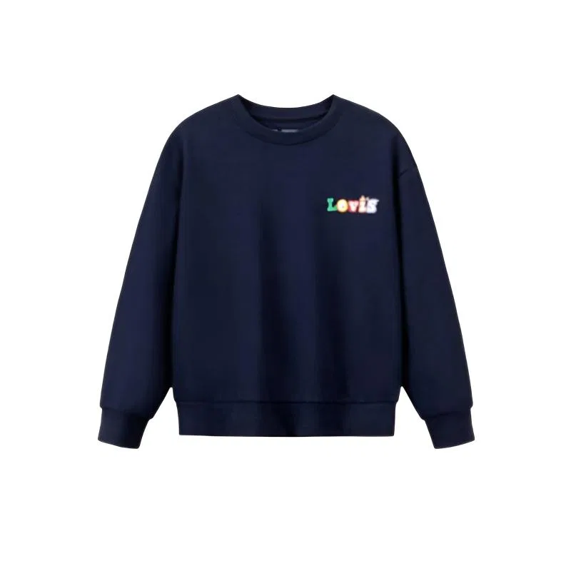 Детский свитшот с круглым вырезом Levis, Dark Indigo Winter Fleece-Lined