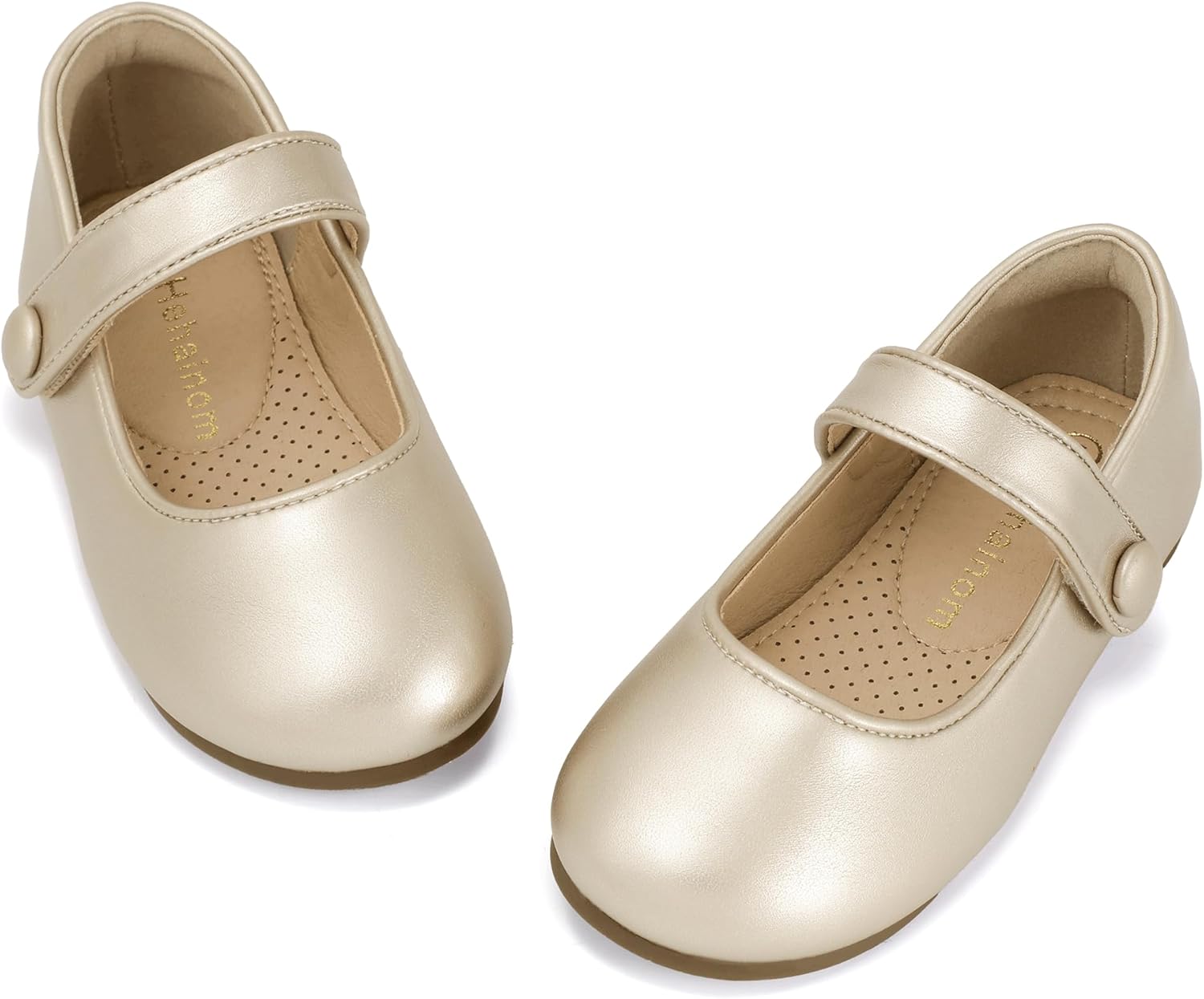 

Детские туфли для девочек Hehainom с ремешком Mary Jane, балетки, для девочек, для цветочной девочки, малышей, на свадьбу, вечеринку и в школу, Goldpu