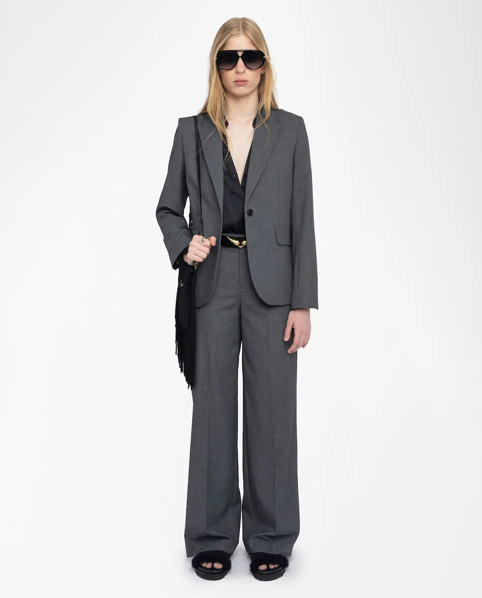 

Женские прямые брюки Panol с высокой талией Zadig & Voltaire, серый