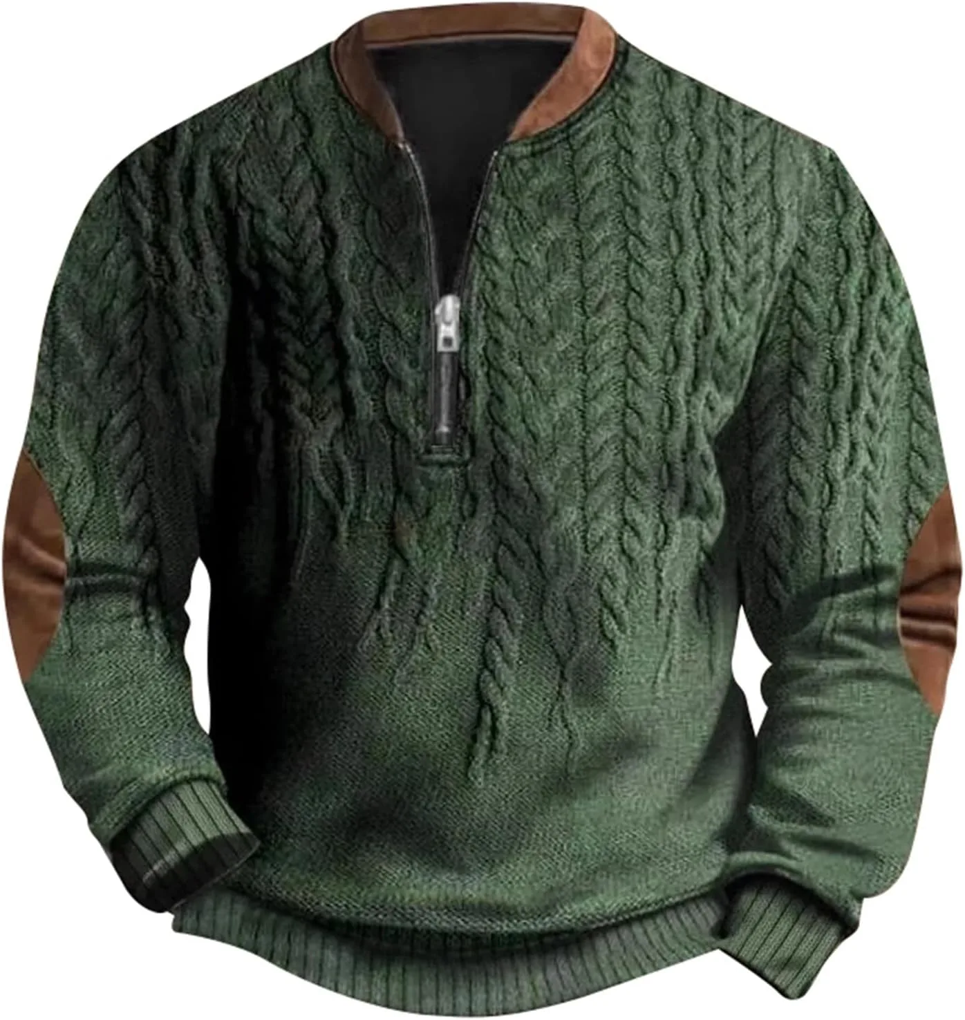 

Толстовка с молнией на четверть мужская Business Casual с длинным рукавом и круглым вырезом