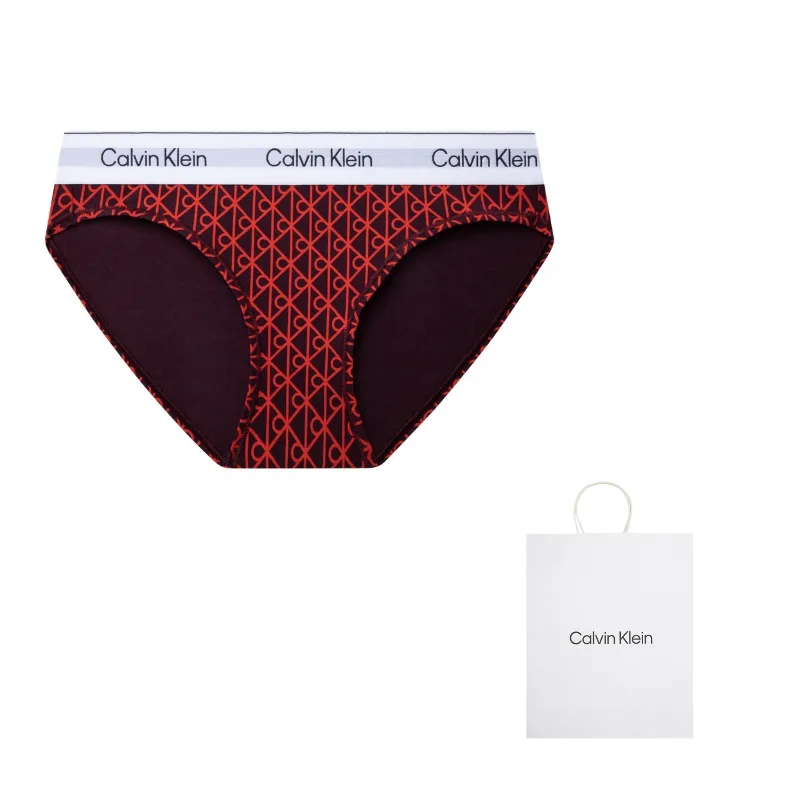 Современные женские трусы-слипы Gravity Band Calvin Klein, ZIJ-Red Text