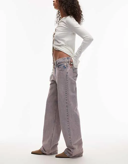 Розовые свободные джинсы Levi's с супернизким краем — фото 4