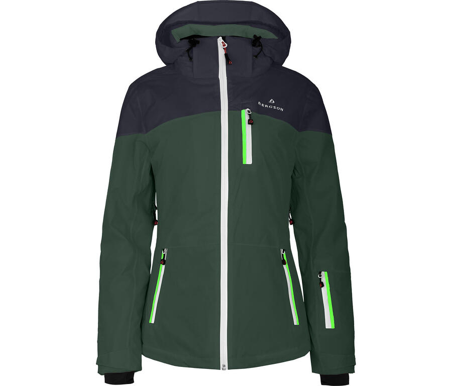

BERGSON Женская утепленная горнолыжная куртка, водонепроницаемость 20 000 мм водяного столба, зеленая, Зеленый, BERGSON Женская утепленная горнолыжная куртка, водонепроницаемость 20 000 мм водяного столба, зеленая