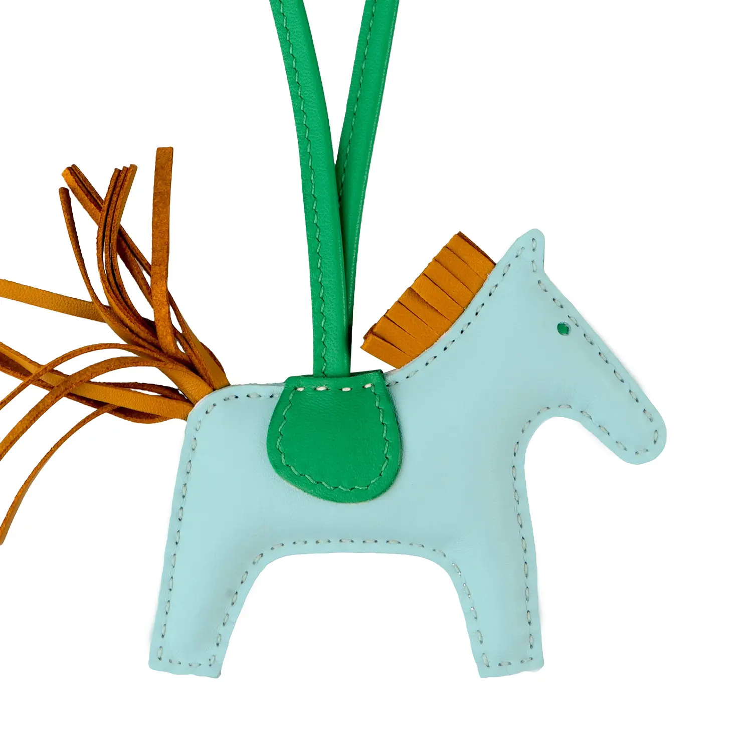 HERMES Подвеска из овчины унисекс мятно-голубой, Mint Blue — фото 4