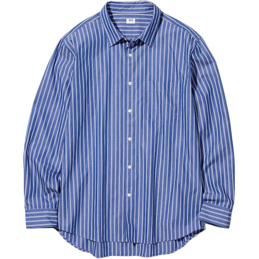 Рубашка унисекс Морской синий Uniqlo, цвет Sea Blue