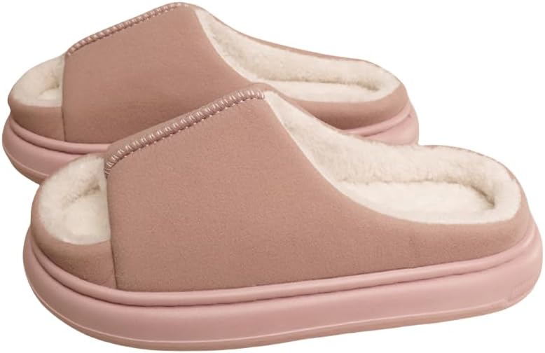 

Тапочки Avilego Fuzzy для женщин и мужчин, уютные теплые обувь для дома и улицы, с искусственным мехом, зимние открытые тапочки-сандалии, розовый