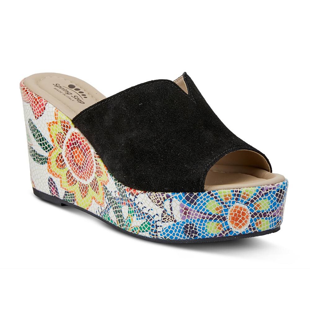 Женские замшевые шлепанцы Spring Step Laylani, цвет Black Suede