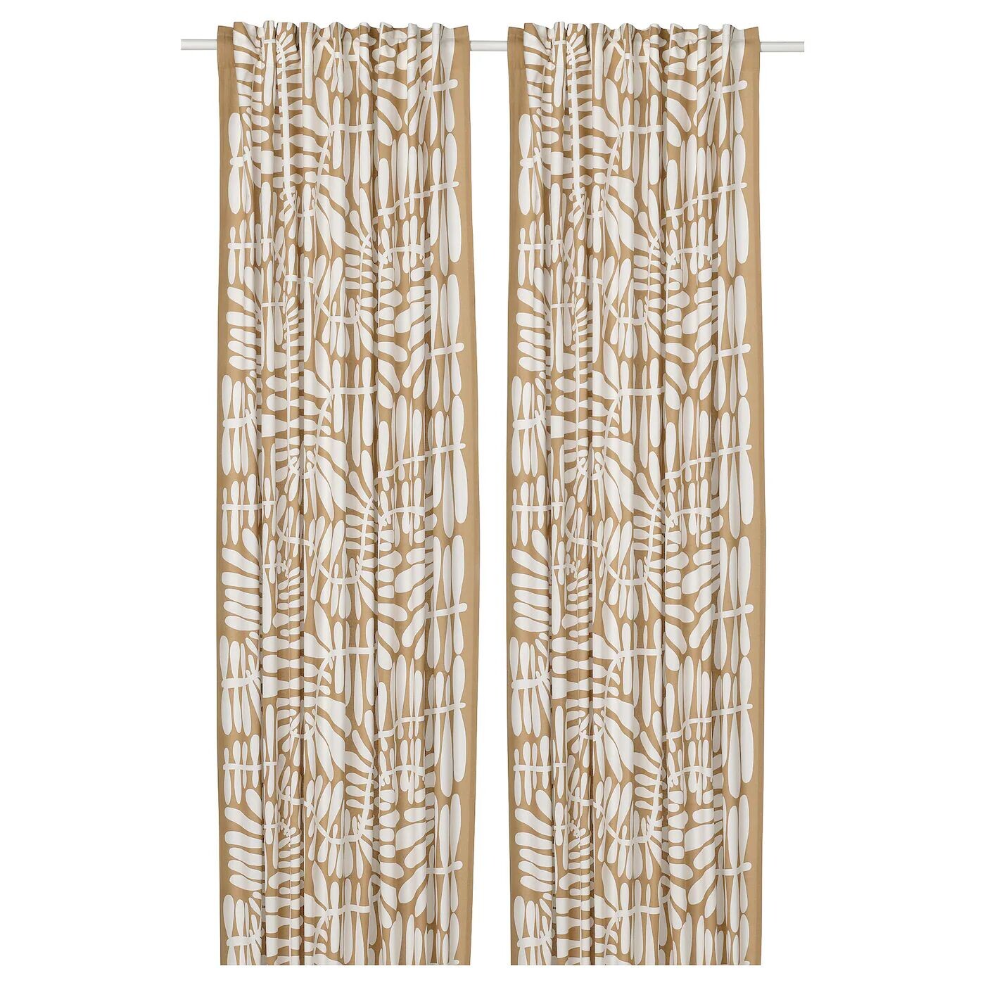 

2 шторы, бежевый/белый, 145х300 см, MAJSMOTT IKEA