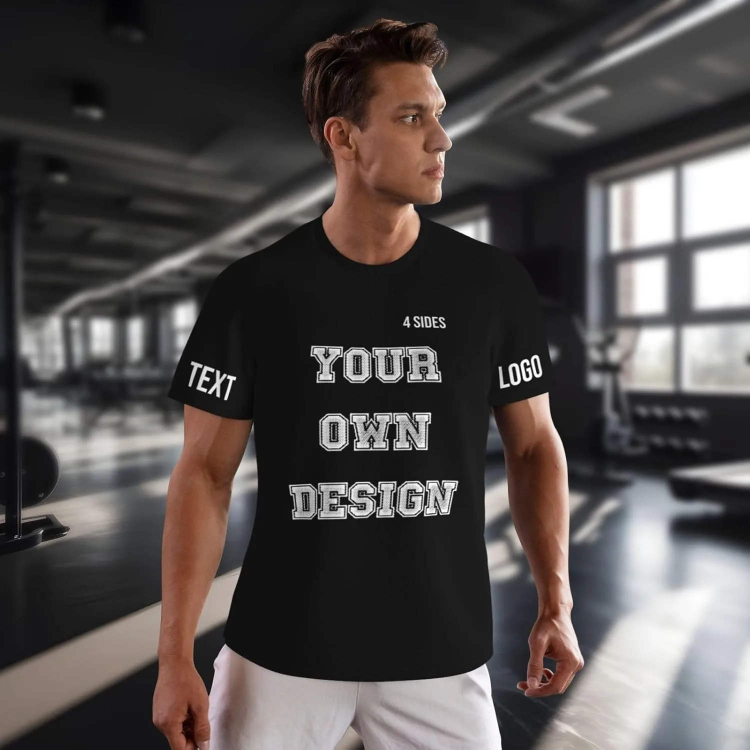 Футболка Custom с принтом на 4 сторонах, мужская, с логотипом — фото 2