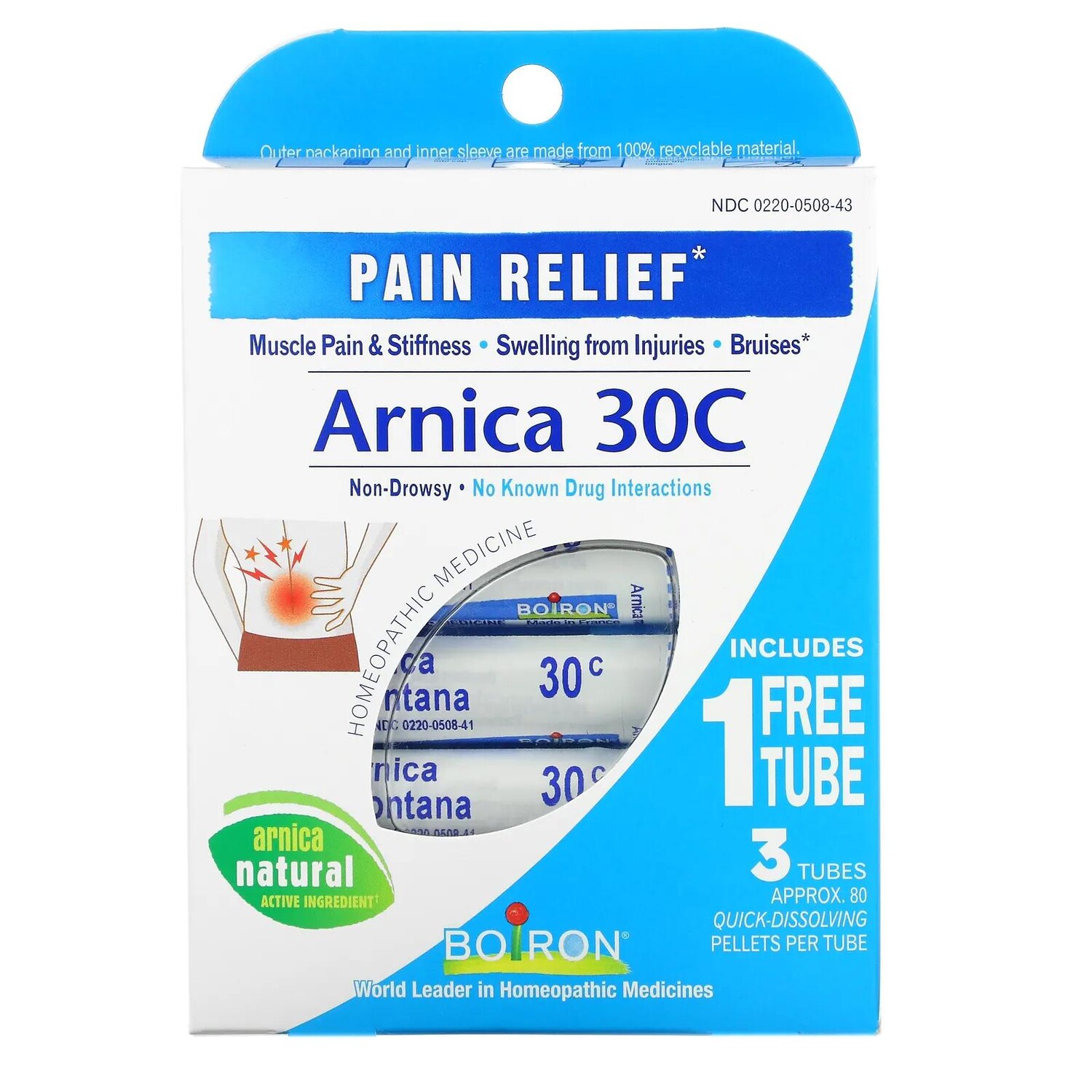 

Boiron Single Remedies Arnica 30C обезболивающее 3 тюбика 80 пеллет в каждом