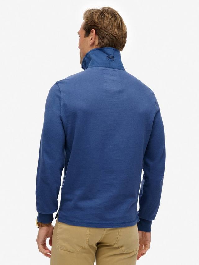 Хлопковая рубашка регби винтажного стиля Regular Fit Superdry, Blue — фото 2