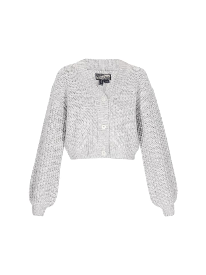 

Женский кардиган серого меланжа DreiMaster Vintage