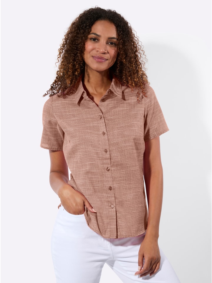 

Блузка с короткими рукавами в коньячно-белом узоре WITT WEIDEN