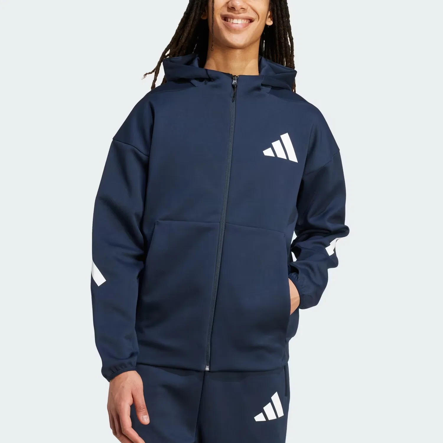 Куртка спортивная с капюшоном Adidas Z.N.E. Ink Blue — фото 3