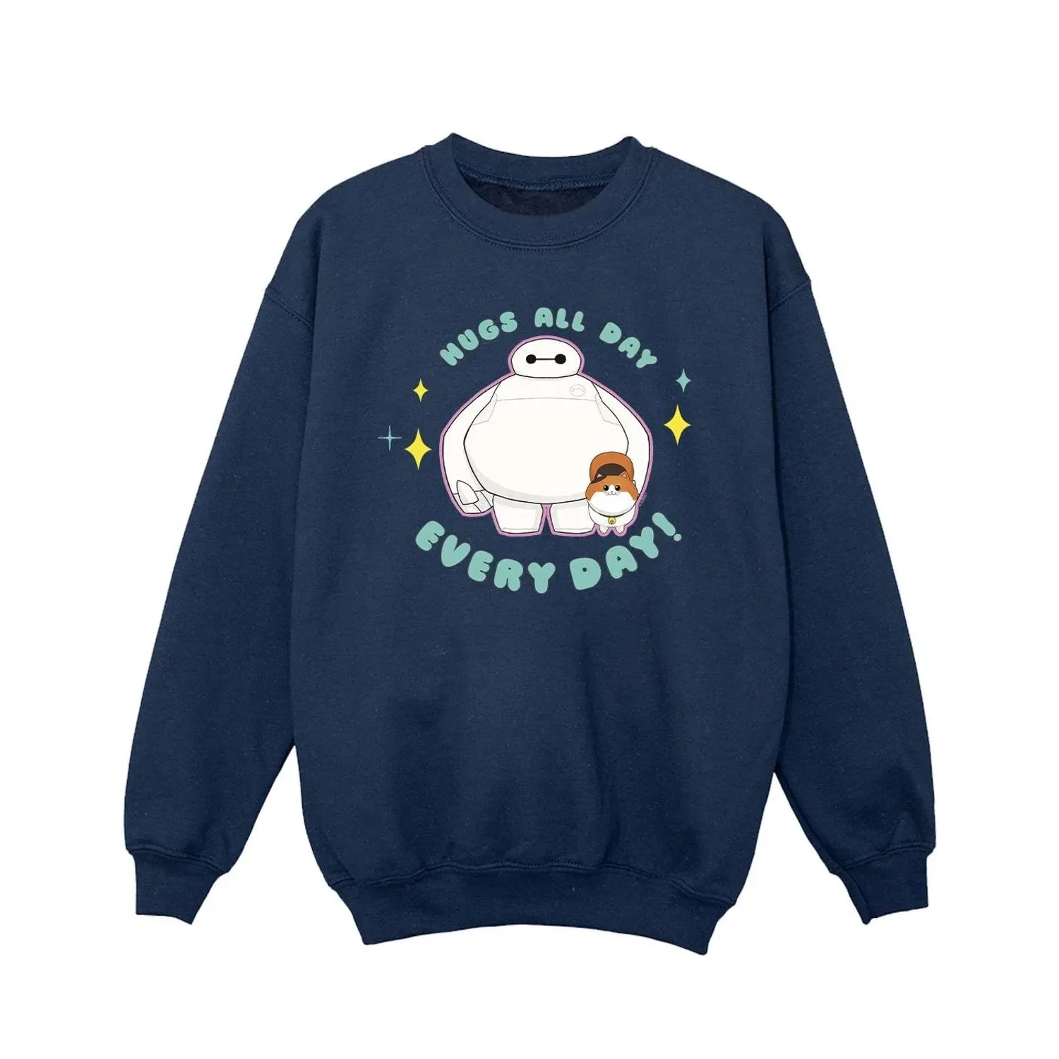 Свитшот детский с принтом Baymax Disney, темно-синий — фото 2
