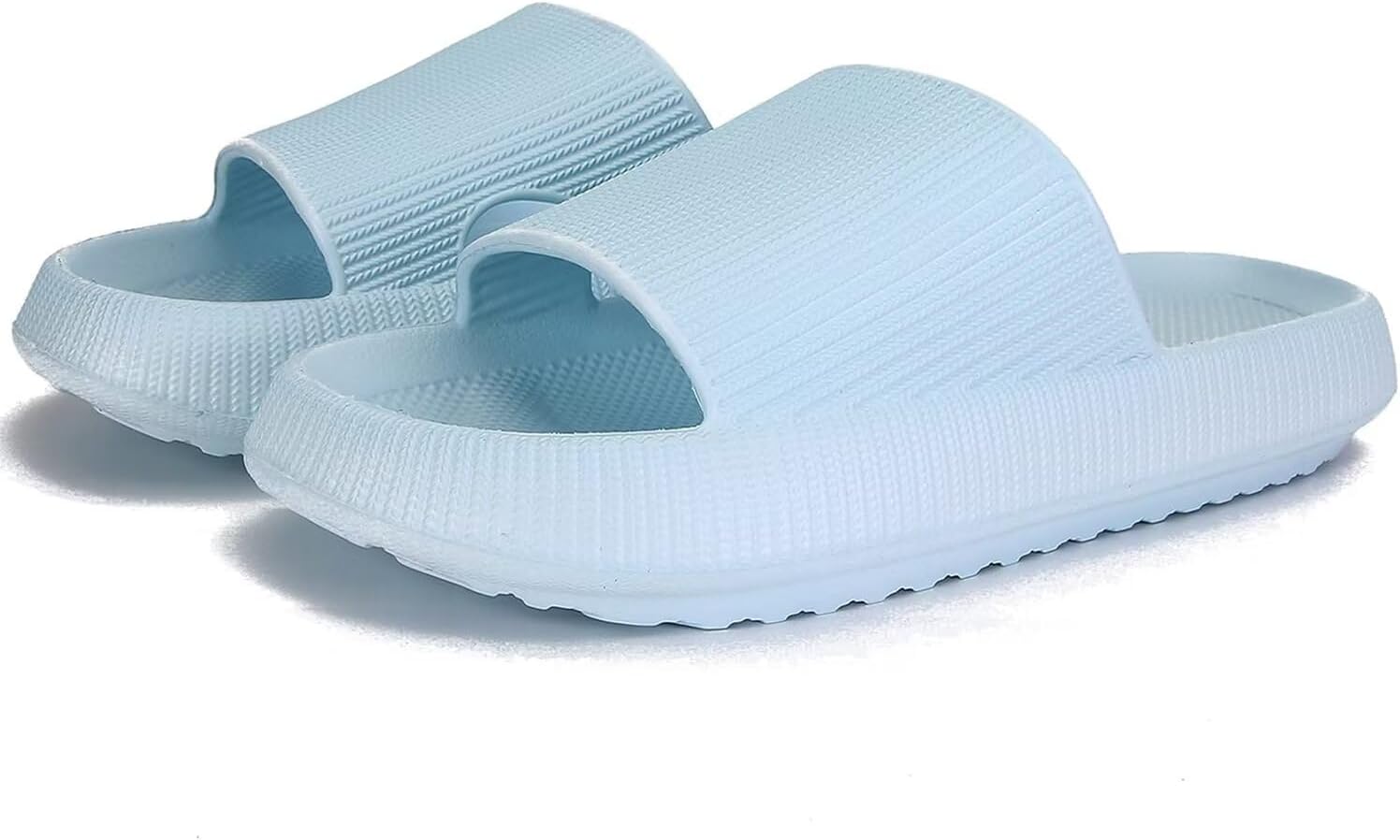 

Тапочки-шлепанцы KEYUSHOP Cloud Slides для детей, женщин и мужчин, из ЭВА, на платформе, летние пляжные тапочки для ванной комнаты и душа, Толстая подошва, Нескользящие, Быстросохнущие, светло-голубой