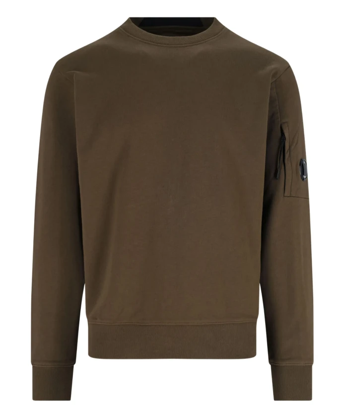 

Зеленая толстовка с круглым вырезом и карманом на молнии C.P. Company, зеленый