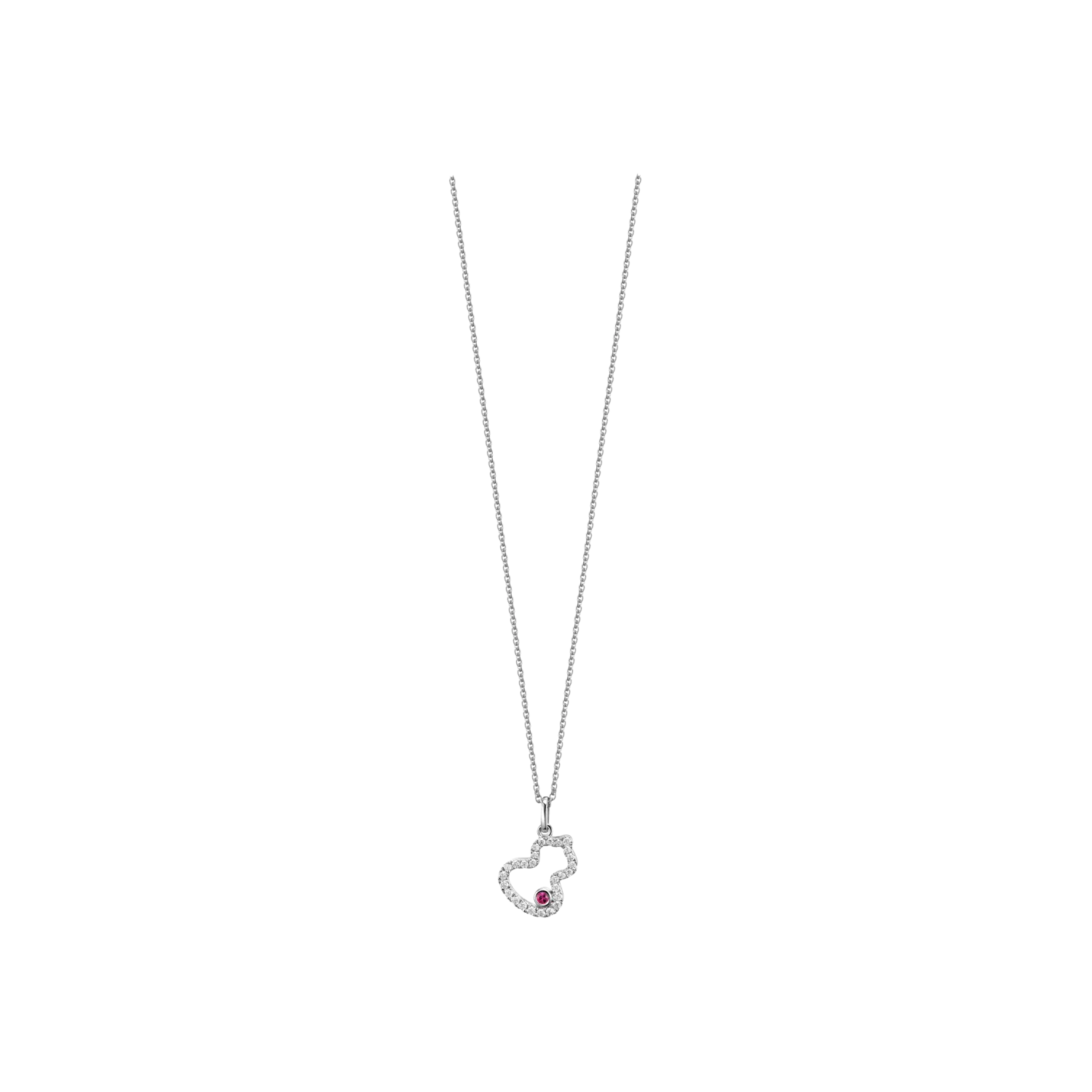 

Колье petite wulu из белого золота с бриллиантами и рубином - wu-nl0003b-wgdru QEELIN