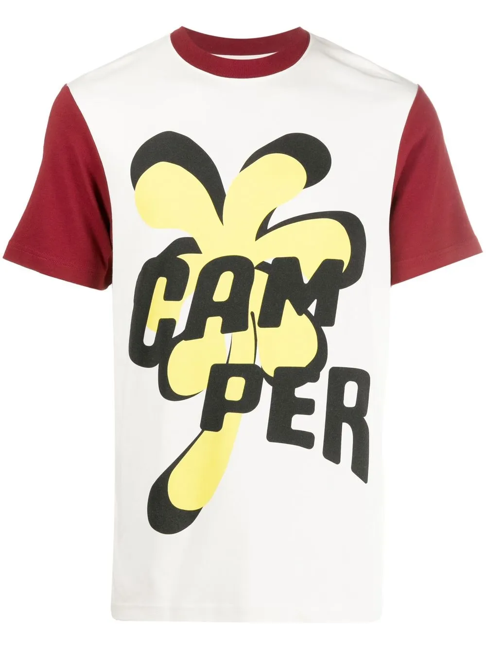 

Футболка в стиле колор-блок с логотипом Camper, белый