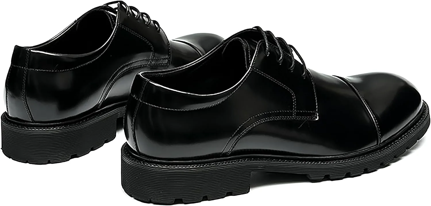 

Мужские официальные туфли Santimon Oxfords из натуральной кожи с закрытым носком для вечеринки, свадьбы, бизнеса и повседневной моды, черный