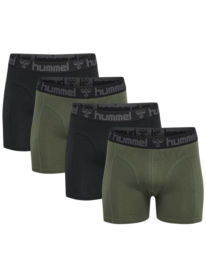 

Трусы боксеры Hummel Boxershorts 4er-Pack elastischer Bund Jersey-Stoff, цвет Schwarz-Grün