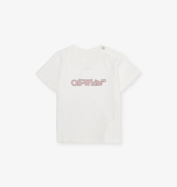 

Футболка из хлопкового трикотажа с логотипом Big bookish, 6-36 месяцев Off-White C/O Virgil Abloh, белый