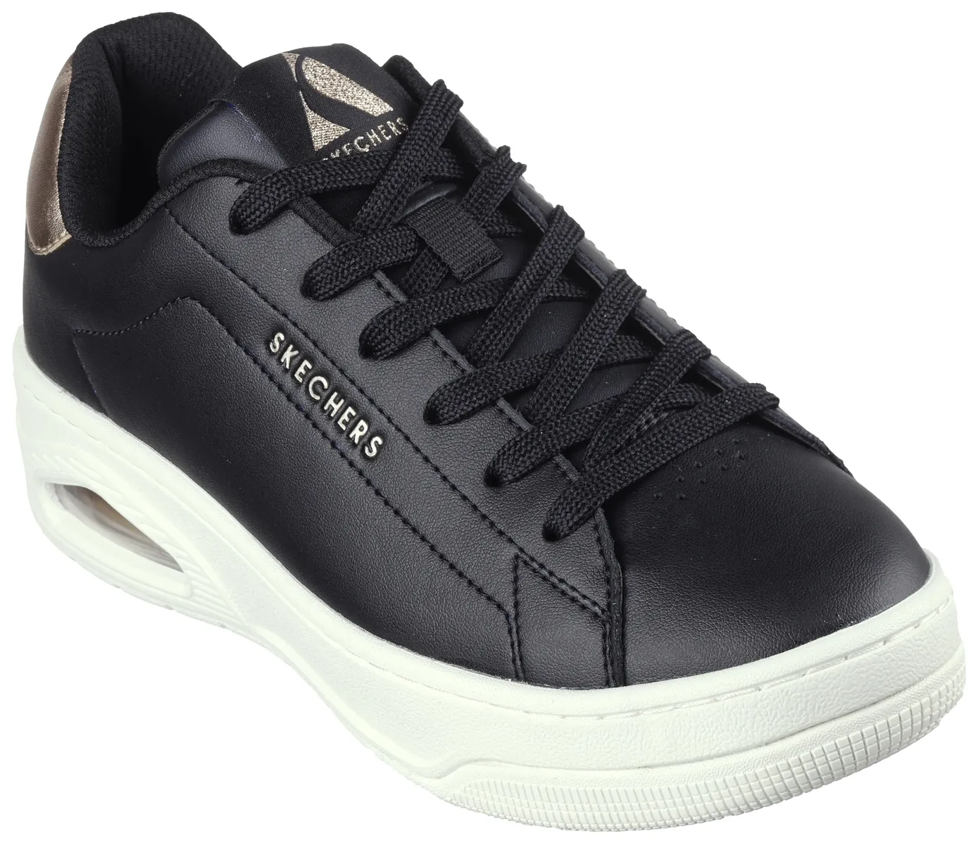 Кроссовки Skechers "UNO COURT", с металлизированной аппликацией, повседневная обувь, полуботинки, туфли на шнуровке, цвет Schwarz-Roségoldfarben