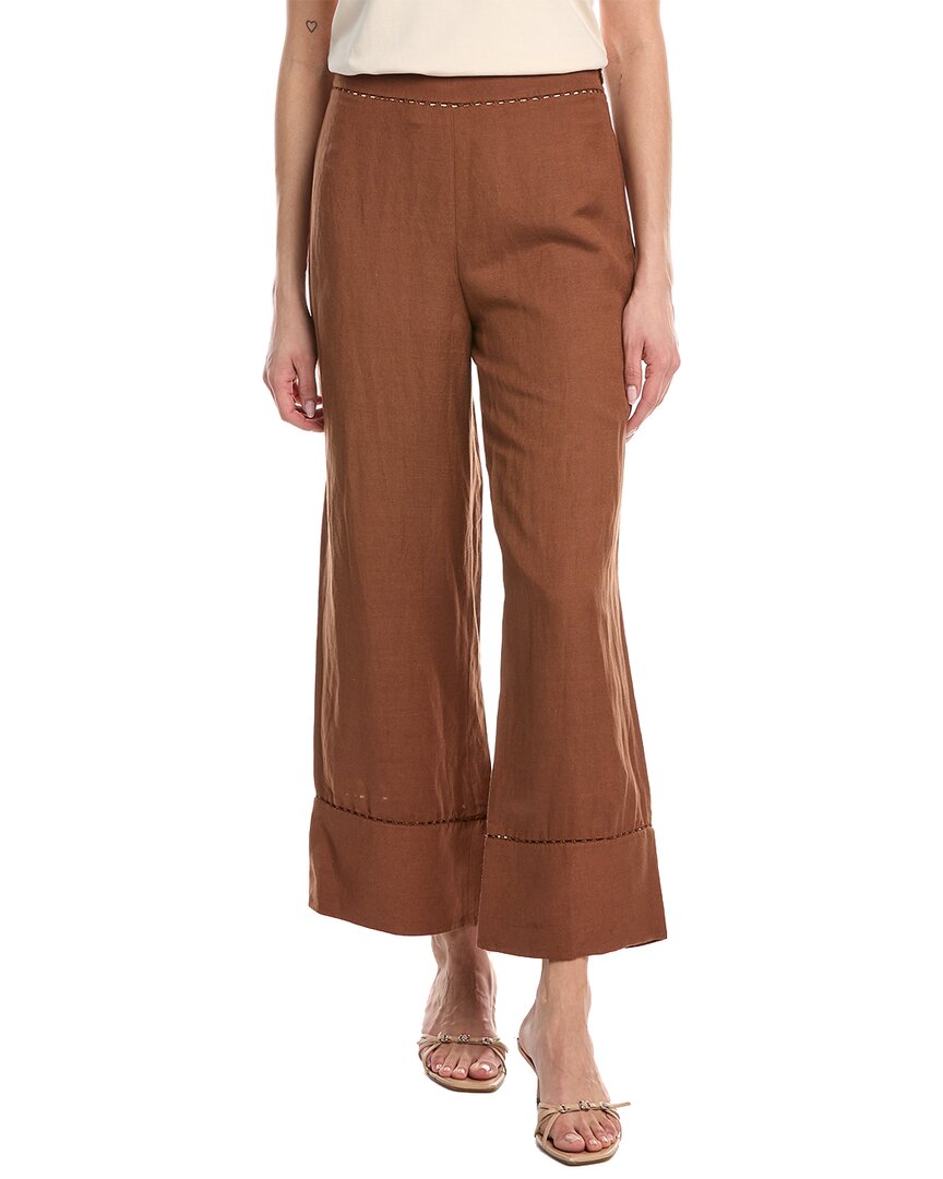 

Укороченные брюки прямого кроя SIMKHAI Colley из льняной смеси Simkhai, коричневый