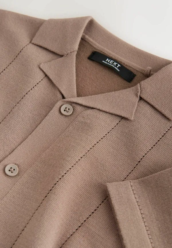 Рубашка стандартного кроя с отложным воротником Next, Taupe Brown — фото 3