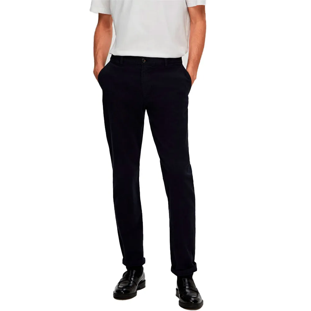 

Брюки Selected 175 Miles Struc Dyed Slim Fit chino, черный