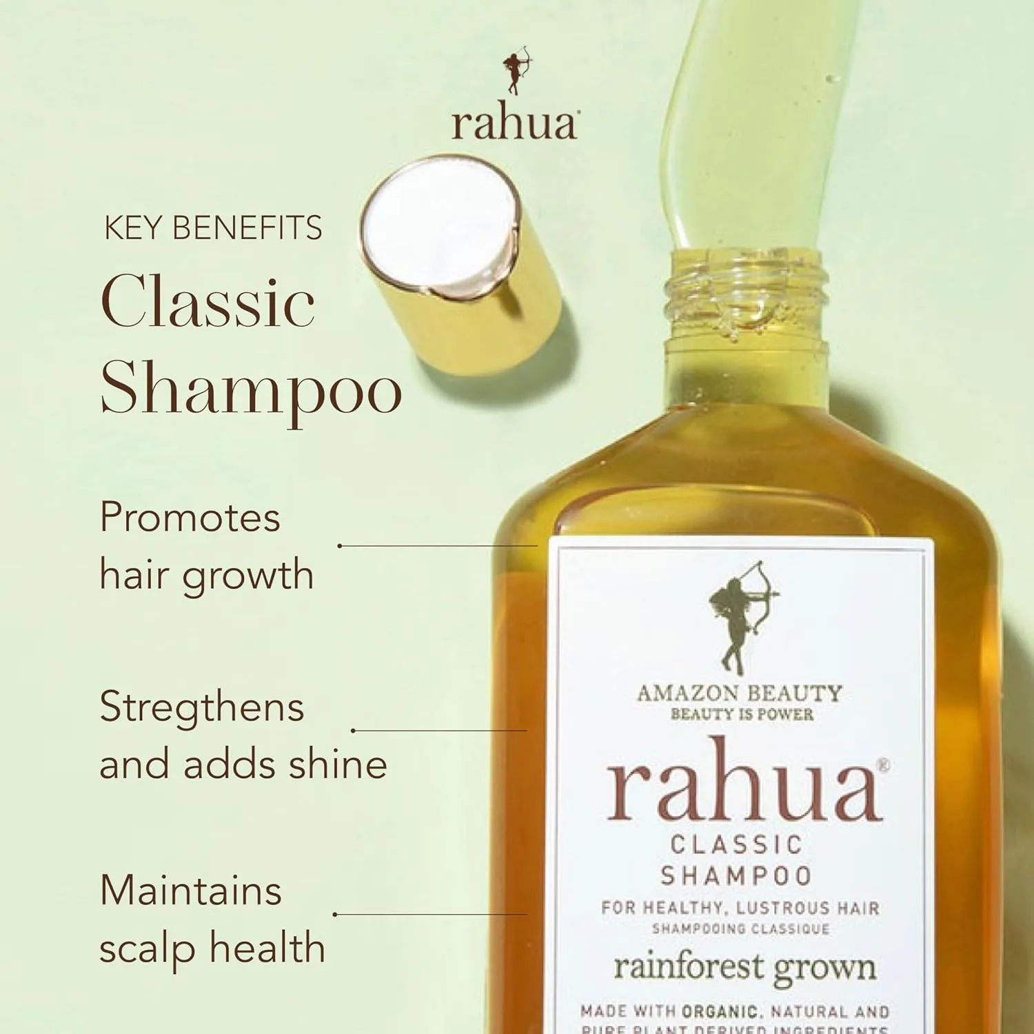 Rahua Classic Shampoo - органический шампунь для женщин и мужчин, восстанавливающий уход для всех типов волос с маслом Rahua, Palo Santo, кокосовым маслом и киноа для очищения и здоровья кожи головы, 275 мл, Brown — фото 3