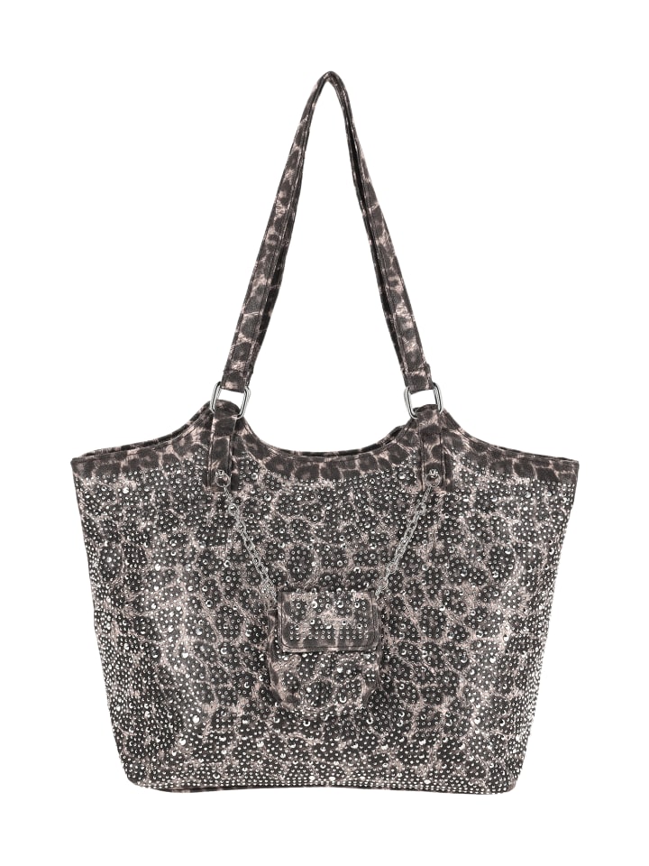 

Faina Женская сумка-тоут коричневого и черного цвета с изображением Льва