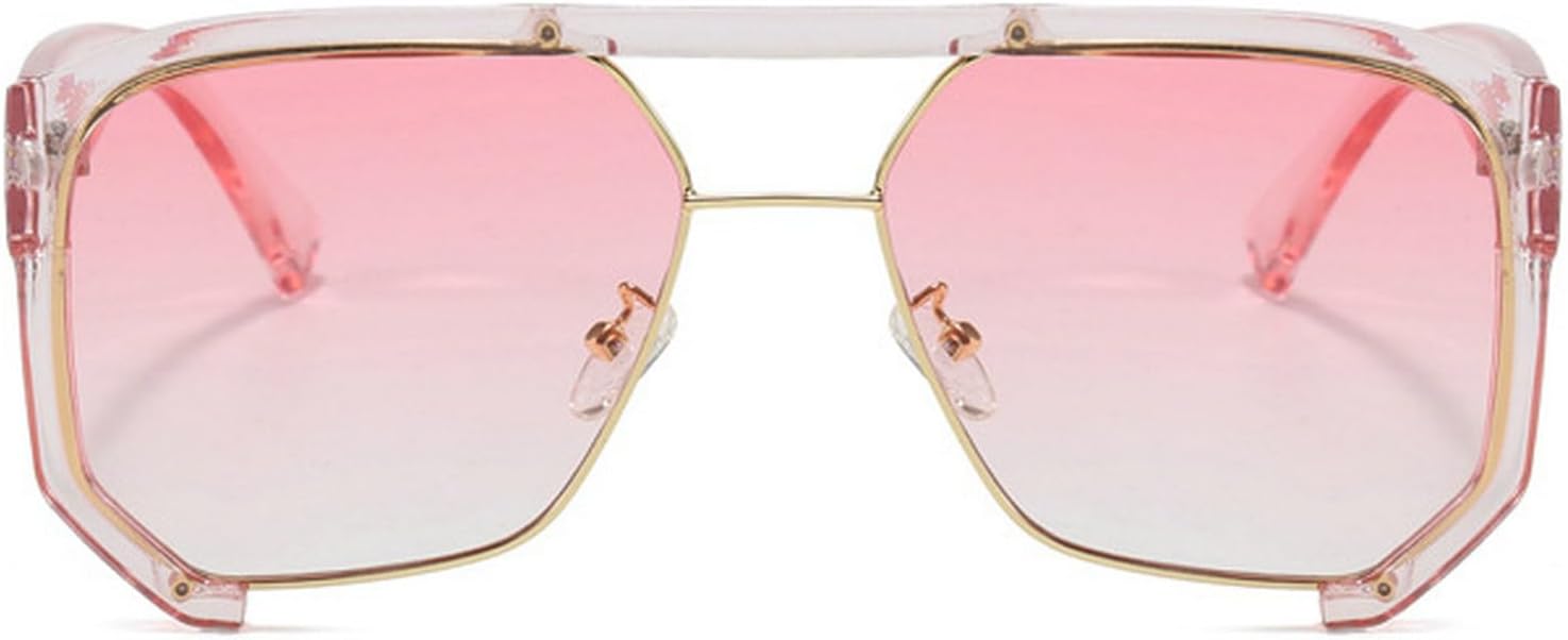 

Крупные квадратные солнцезащитные очки для женщин, модные очки с двойной перемычкой, квадратные солнцезащитные очки для женщин и мужчин, винтажные солнцезащитные очки с градиентным переходом mincl, Pink