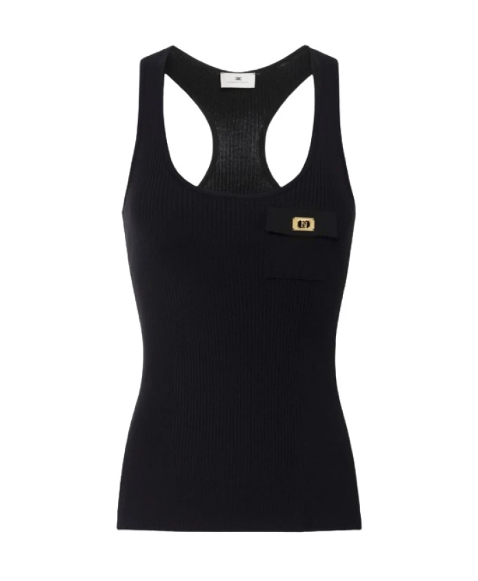 

Черная майка с открытой спиной. Elisabetta Franchi, черный