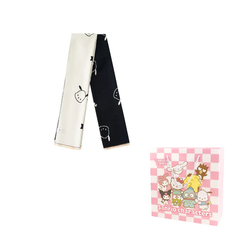 

Sanrio Пача Догс Вязаный шарф унисекс, Pochacco Double-Sided Knit Scarf